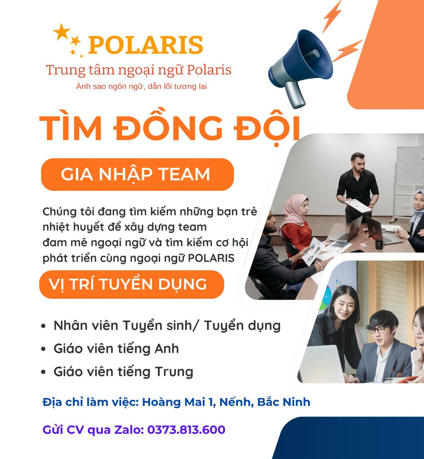 POLARIS tuyển nhân viên tuyển sinh tuyển dụng tại Hoàng Mai 1 Nếnh Bắc Ninh
