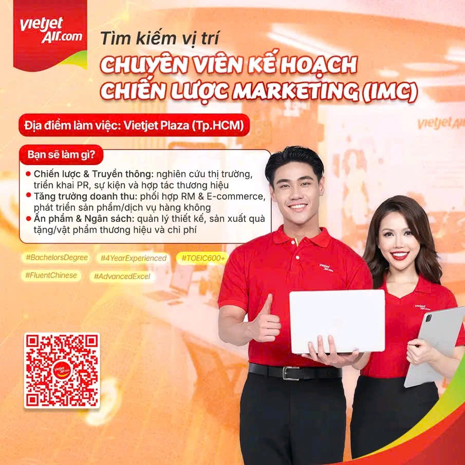 Tuyển dụng IMC Senior Executive Vietjet Air